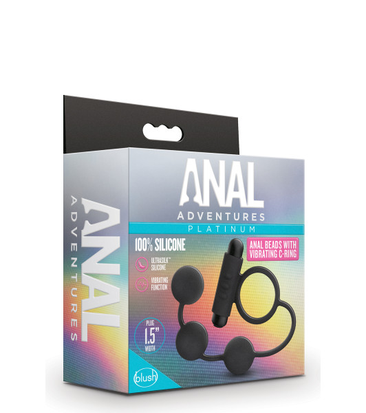 Anal Adventures Platinum - bolas anales con anillo vibrador para el pene - 4 - notaboo.es