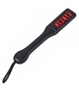 Faux Leather XOXO Spanking Paddle for Sex Play, 12.8inch Total Length Paddle, Black - notaboo.es