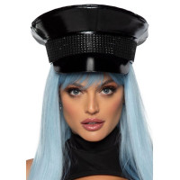 Rhinestone Trim Military Hat by Leg Avenue O/S