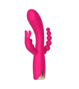 Aphrodite Toy Joy pink herringbone embossed bunny vibrator, 21 x 3.7 cm - notaboo.es