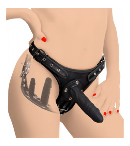Double Penetration Strap On Harness - Black - notaboo.es