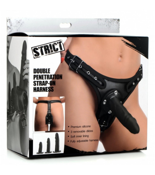 Double Penetration Strap On Harness - Black - 1 - notaboo.es
