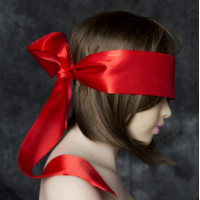 Satin blindfold, 150 cm x 7.5 cm, red