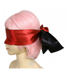 BDSM Masks Satin blindfold, 150 cm x 7.5 cm, red and black - notaboo.es