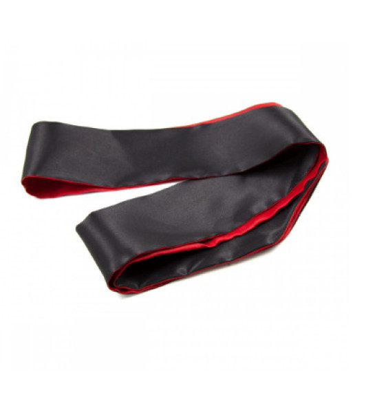 BDSM Masks Satin blindfold, 150 cm x 7.5 cm, red and black  - 4 - notaboo.es