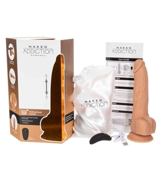 Naked Addiction - Thrusting Dong with Remote 23 cm Caramel - 3 - notaboo.es
