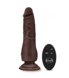 Vibrator realistic with suction cup Blush, with remote control, brown, 22 x 4.5 cm - notaboo.es