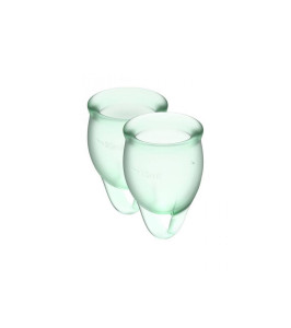 Satisfyer menstrual cup set, green, 15 and 20 ml - notaboo.es