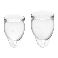 Satisfyer menstrual cup set, clear, 15 and 20 ml