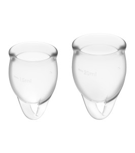 Satisfyer menstrual cup set, clear, 15 and 20 ml - notaboo.es