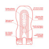 Masturbator unrealistic Tenga, with imitation of oral sex, red, 18 x 4.5 cm - 1 - notaboo.es