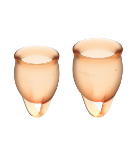 Satisfyer menstrual cup set, orange, 15 and 20 ml - notaboo.es