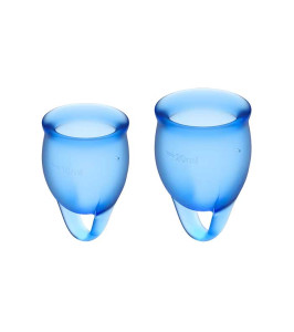 Satisfyer menstrual cup set, blue, 15 and 20 ml - notaboo.es
