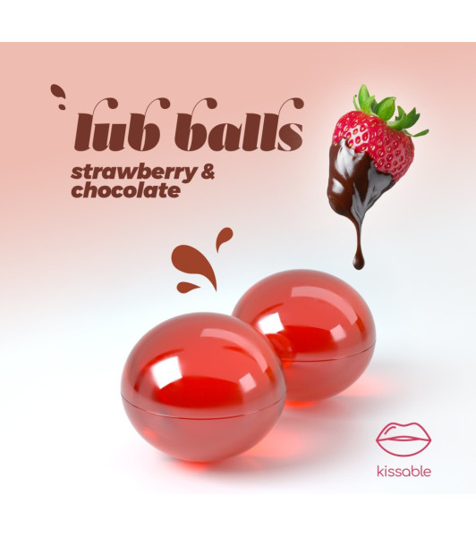 Crushious massage oil balls with strawberry and chocolate flavor and aroma, 2 pcs - 2 - notaboo.es