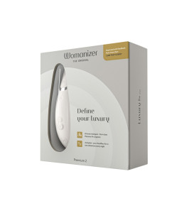 Estimulador de clítoris sin contacto Womanizer Premium 2, gris - notaboo.es