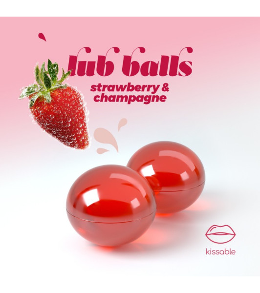 Crushious massage oil balls, with strawberry and champagne flavor and aroma, 2 pcs - 3 - notaboo.es