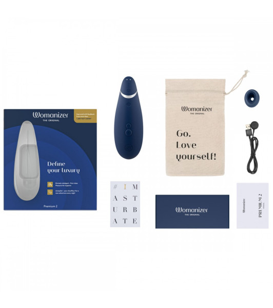 Non-contact clitoral stimulator Womanizer Premium 2, blue - 13 - notaboo.es