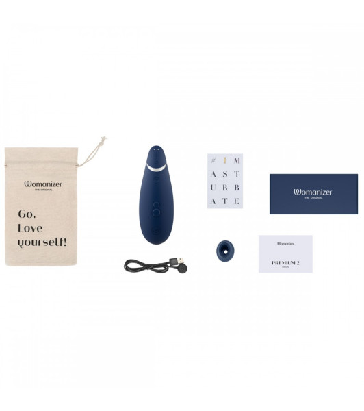 Non-contact clitoral stimulator Womanizer Premium 2, blue - 12 - notaboo.es