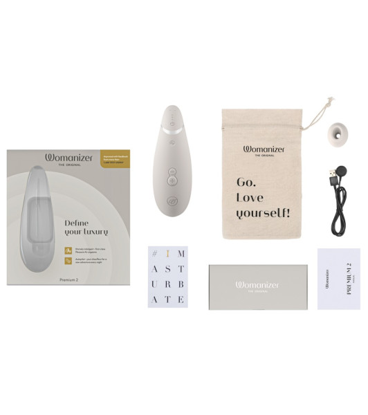 Non-contact clitoral stimulator Womanizer Premium 2, gray - 13 - notaboo.es