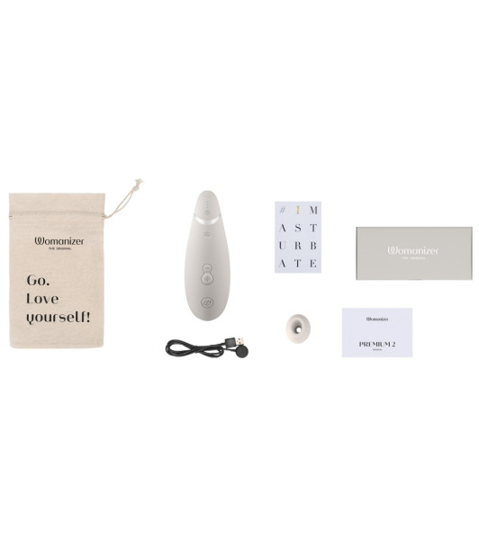 Non-contact clitoral stimulator Womanizer Premium 2, gray - 12 - notaboo.es