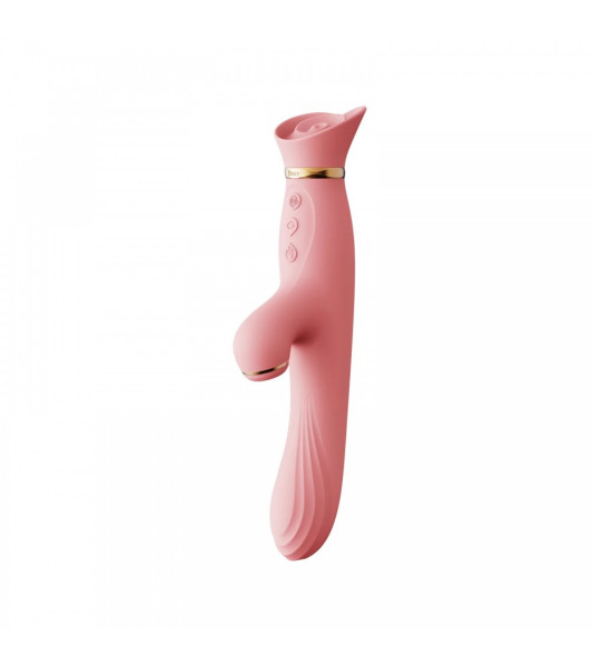 Rabbit vibrator Zalo Rabbit Thruster, with vacuum stimulation of the clitoris and heating, pink - notaboo.es