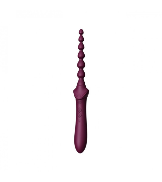 Double-sided universal vibrator ZALO BESS 2, with 4 nozzles and heating, purple - 17 - notaboo.es