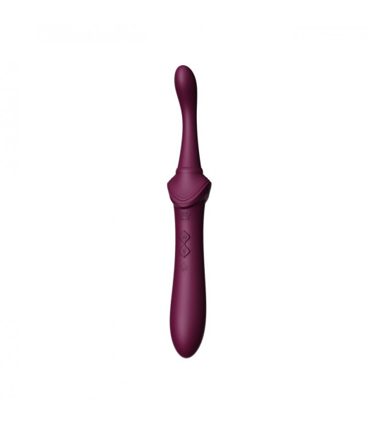 Double-sided universal vibrator ZALO BESS 2, with 4 nozzles and heating, purple - 18 - notaboo.es