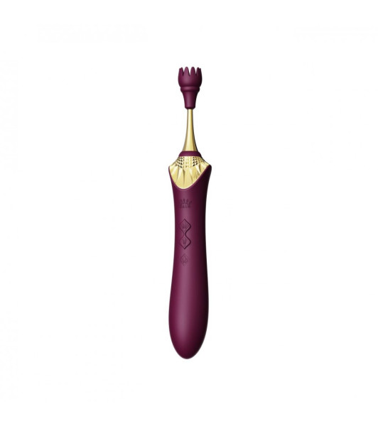 Double-sided universal vibrator ZALO BESS 2, with 4 nozzles and heating, purple - 19 - notaboo.es