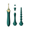 Double-sided universal vibrator ZALO BESS 2, with 4 nozzles and heating, green - 10 - notaboo.es