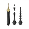 Double-sided universal vibrator ZALO BESS 2, with 4 nozzles and heating, black - 11 - notaboo.es