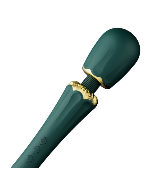 Vibrator microphone Zalo Kyro Wand with nozzles, green, 29 x 5.3 cm - 2 - notaboo.es