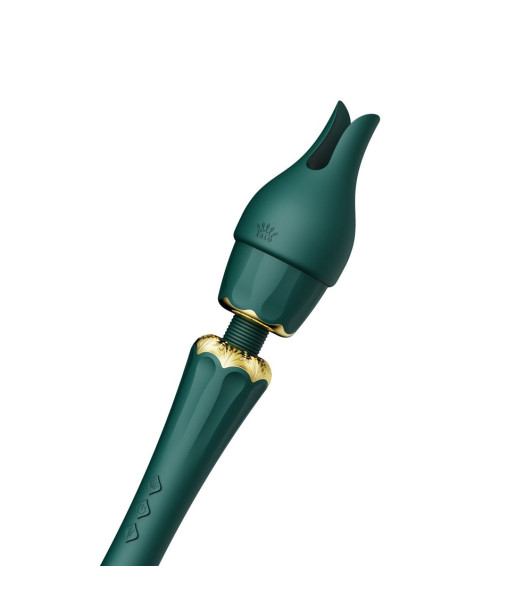 Micrófono vibrador Zalo Kyro Wand con boquillas, verde, 29 x 5,3 cm - 4 - notaboo.es