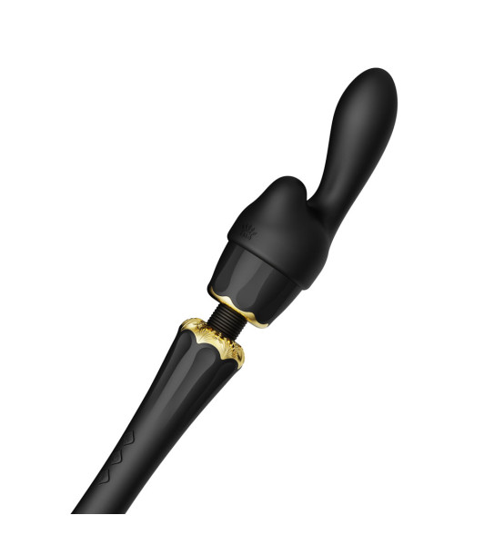Micrófono vibrador Zalo Kyro Wand con boquillas, negro, 29 x 5,3 cm - 3 - notaboo.es
