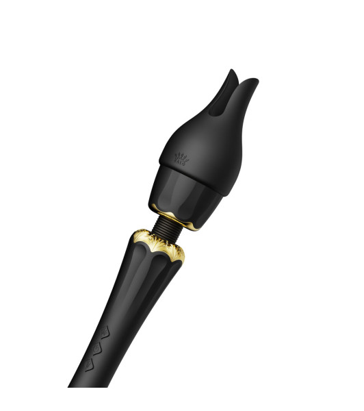 Vibrator microphone Zalo Kyro Wand with nozzles, black, 29 x 5.3 cm - 4 - notaboo.es