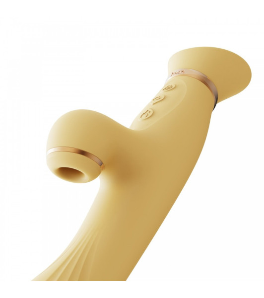 Rabbit vibrator Zalo Rabbit Thruster, with vacuum clitoral stimulation and heating, yellow - 4 - notaboo.es