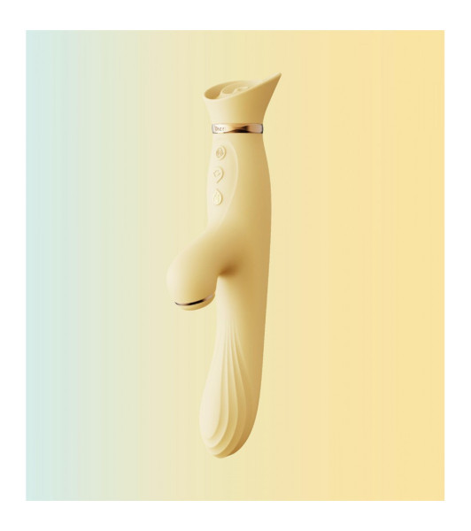 Rabbit vibrator Zalo Rabbit Thruster, with vacuum clitoral stimulation and heating, yellow - 9 - notaboo.es