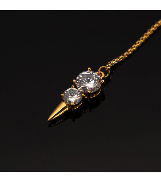 UPKO clitoris and labia jewelry with rhinestone, golden - 1 - notaboo.es