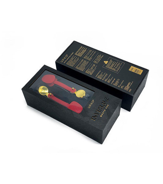 UPKO invisible gag, made of silicone, with Italian leather strap, red and black - 9 - notaboo.es