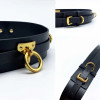 Bondage belt UPKO made of Italian leather, with golden fittings, black - 4 - notaboo.es