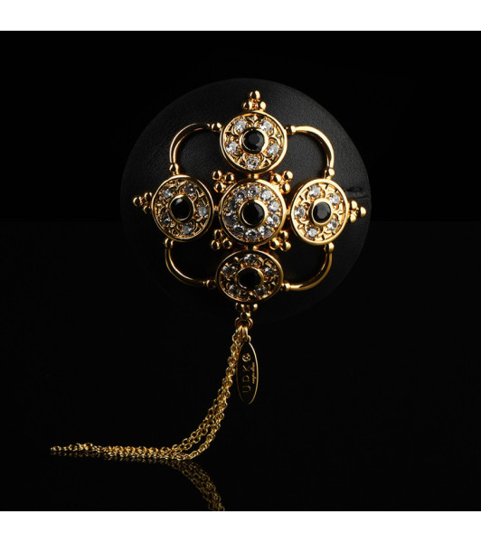 Pestils with rock crystal UPKO, made of Italian leather, black - 3 - notaboo.es