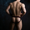 Locker Gear men's sexy underpants, with open buttocks, black with red, M - 1 - notaboo.es