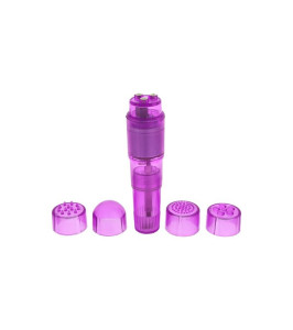 Mini vibrator for clitoris Pipedream, with 4 nozzles, purple, 10.5 x 2.5 cm - notaboo.es