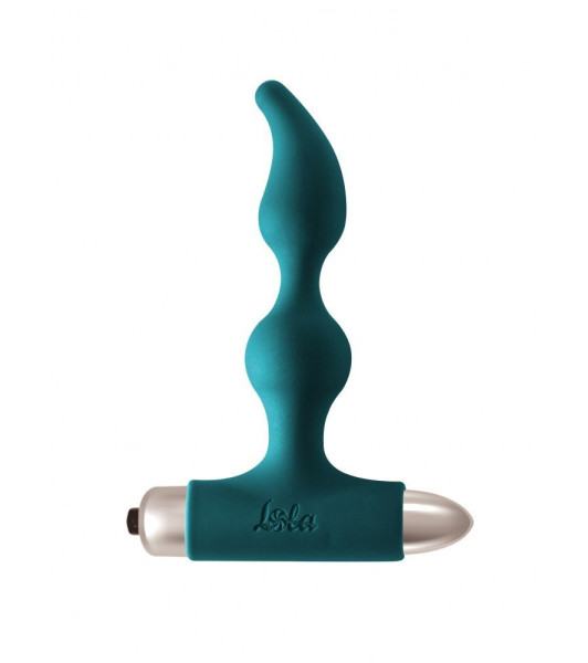 Anal plug ribbed Lola games, with vibration, turquoise, 13 x 2.8 cm - notaboo.es