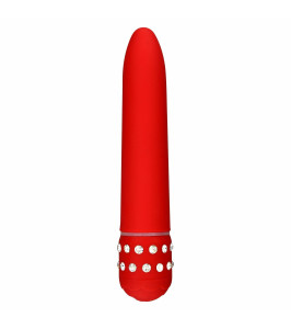 ToyJoy crystal vibrator, red, 15 x 2.5 cm - notaboo.es