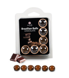 Brazilian balls with massage oil Secret Play, with chocolate flavor, 2 pcs - notaboo.es