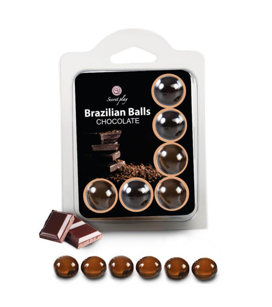 Brazilian balls with massage oil Secret Play, with chocolate flavor, 6 pcs - notaboo.es