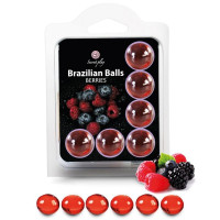 Bolas brasileñas con aceite de masaje Secret Play, con efecto vibración, con sabor a frambuesa, 2 uds
