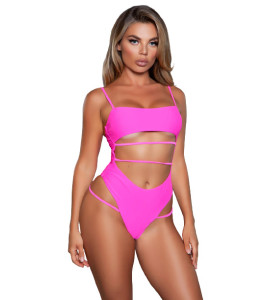 S Be Wicked swimsuit with stripes, pink - notaboo.es