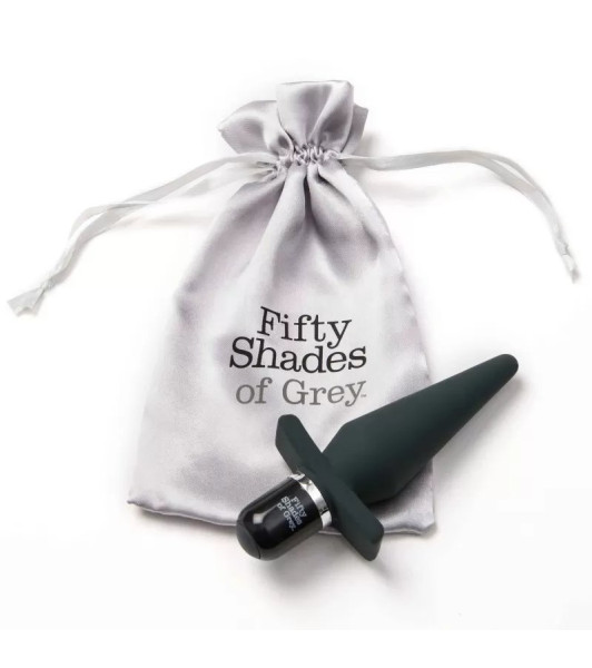 Anal plug with vibration Fifty Shades of Grey, silicone, black, 14 x 3.2 cm - 3 - notaboo.es