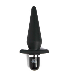 Anal plug with vibration Fifty Shades of Grey, silicone, black, 14 x 3.2 cm - notaboo.es